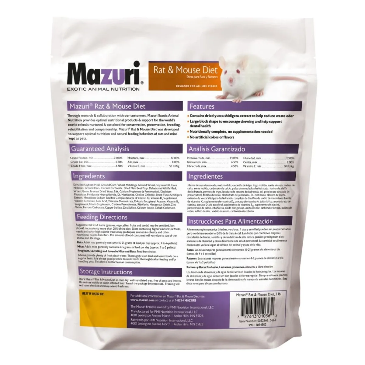 Mazuri Ratas y Ratones 0.9 Kg - Imagen 3